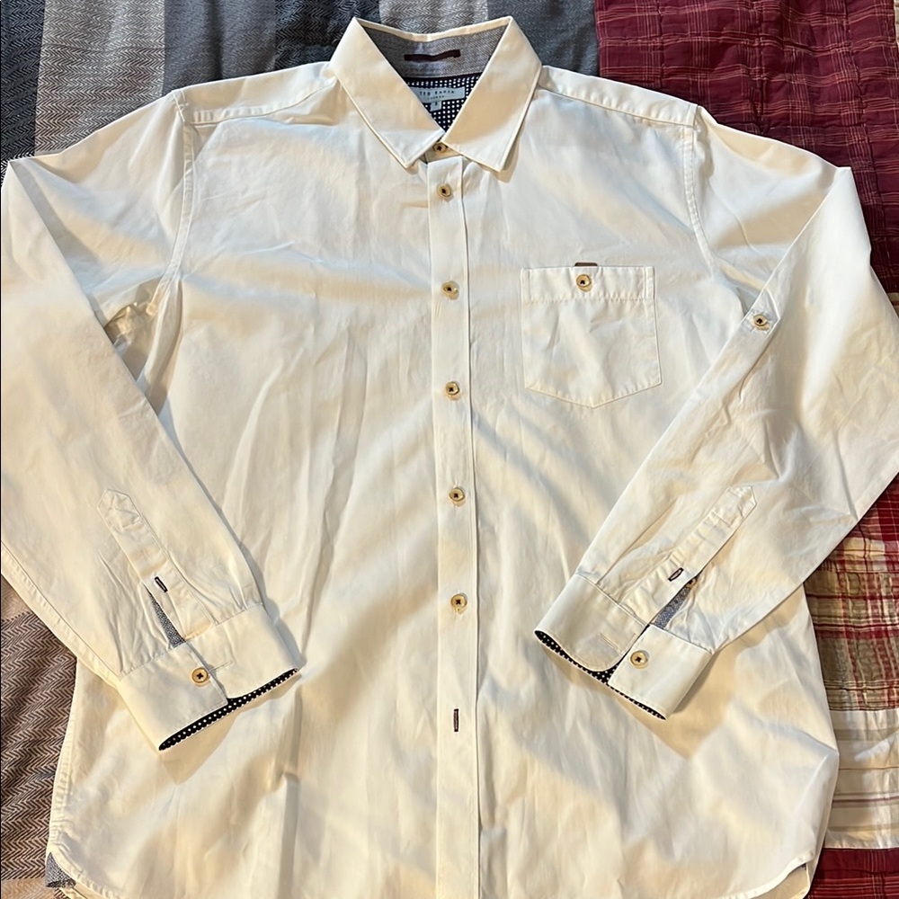Ted Baker Cream Casual Button Down Shirt